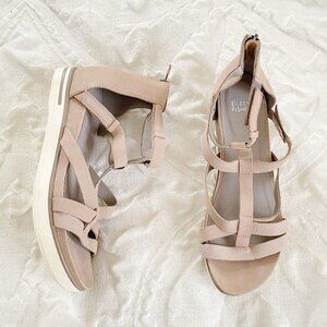 Eileen Fisher Sola Tumbled Nubuck Leather Sandal Size 9